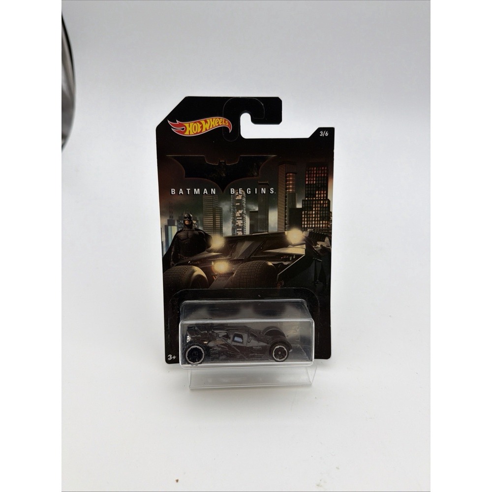 HW HOT WHEELS 2016 HW BATMAN BEGINS #3/6 BATMAN BATMOBILE HOTWHEELS BLACK
